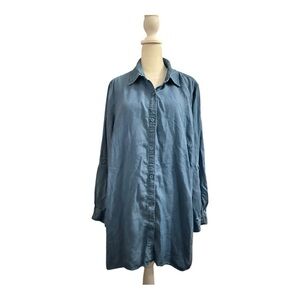 Zac + Rachel Chambray Shirt Dress Plus Size 1X  Back to the Classroom Essential